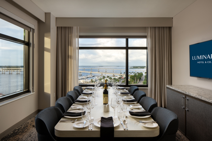 A table set for a dinner