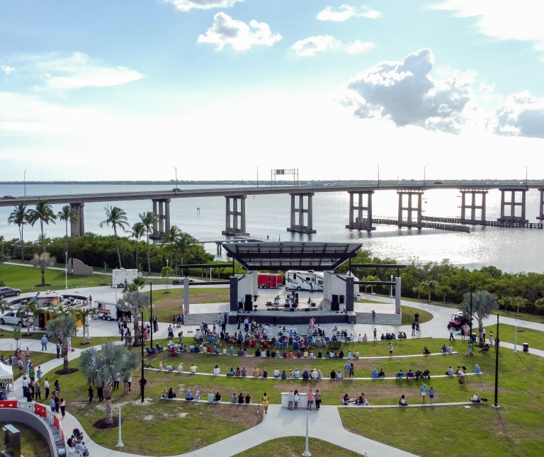 A group of people in a park