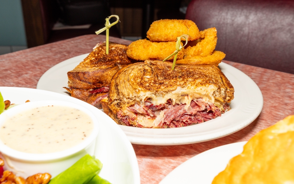 plate with reuben sandwich at Ella Mae's Diner